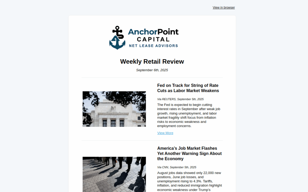 Weekly Retail Newsletter – September 6, 2025